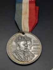 King Edward VII Coronation Commemorative Medal 1902 - York + Ribbon Antique. 