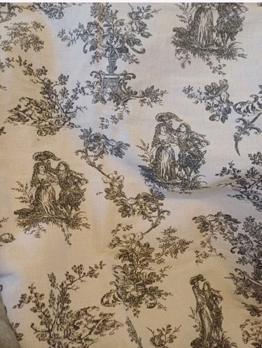Linen toile jouy black - linen, de