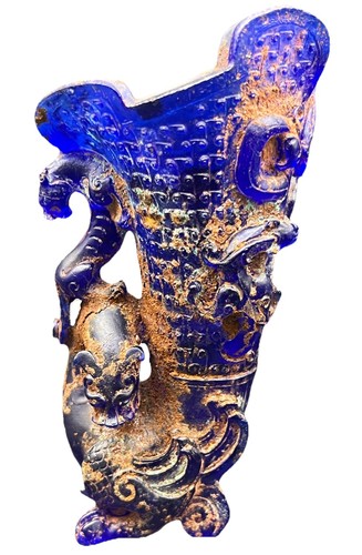 Ancient glass rhyton figural - rhyton,