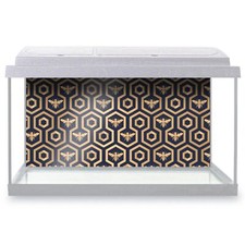 Fish Tank Background Art Deco Bee Hive Hexagon Bees #170082