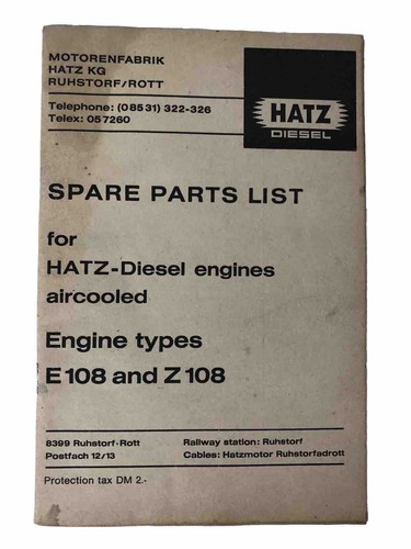 Hatz spare parts list - hatz,