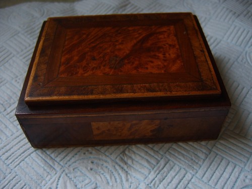 Antique burr walnut box - antique,