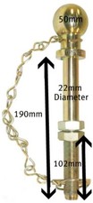 Tow ball hitch 22mm - tow, 50mm