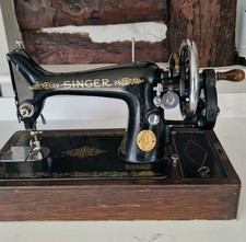 Singer 99K hand-crank sewing machine, 1949, serial EE549775, with attachments