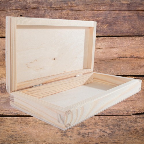 Small shallow slim wooden box - small,