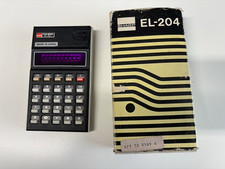 Vintage 1970s Sharp ELECTRONIC CALCULATOR EL-204 original box, Manual & papers