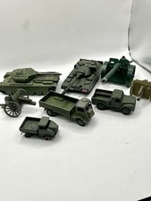 Assortment Of Military Dinky And Corgi Toys Diecast Tanks And Trucks