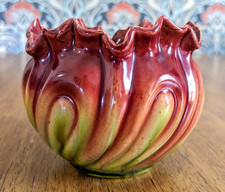 Victorian 19th Century Bretby 791 B Majolica Jardiniere Planter Pot Vase Antique