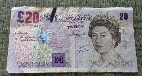 Old pound note - old, £20