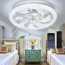 6 Speed Large LED Ceiling Fan w/ Light & Remote Control Dimmable Indoor Bedroom
