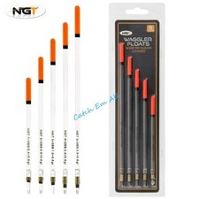 5 NGT Assorted Loaded Fishing Clear Waggler Floats 5 Different Sizes Wide Tip