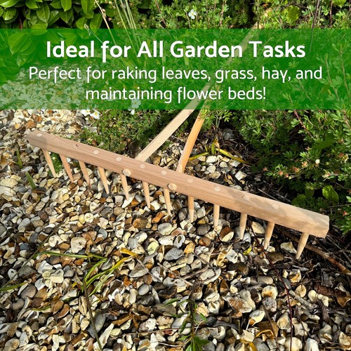 Traditional wooden rake with - rake,
