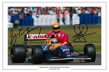 NIGEL MANSELL & AYRTON SENNA HITCHING A LIFT F1  SIGNED PHOTO PRINT
