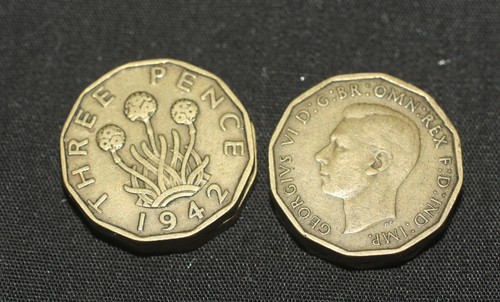 Old english threepence - old, coin