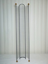 Vintage DVD/Game Storage Tower Wire Stand Rack Gunmetal Gray Holds 45 DVDS