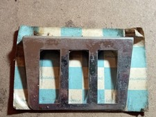 Unusual Metal Accessory Classic car switch plate panel. 3 switch. Rectangular..