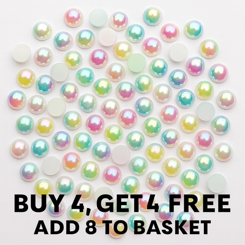 Half round pearls - ab,