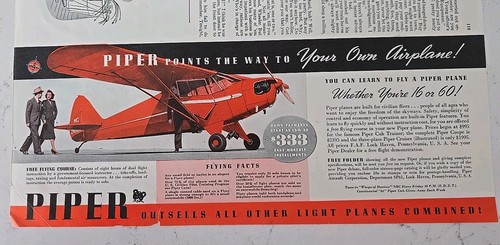 1941 red piper - , airplane