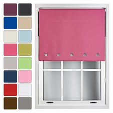 Blackout Roller Blinds with Square Chrome Eyelets Made to Measure 240cm x 210cm