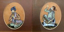 Pair antique mughal - mughal, miniatures