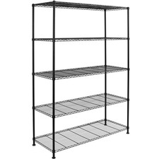 5 Tier Metal Storage Rack/Shelving Book Shelf Garage/Kitchen/Office Display #106