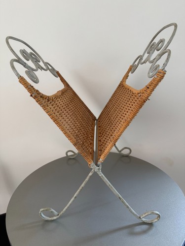 Vintage wicker magazine rack - wicker,