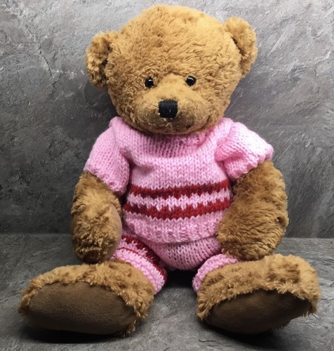 Hand knitted teddy bear - knitted,