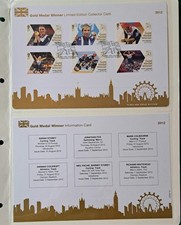 2012 Gold Medal Winners Limited Edition card stamps Cancelled