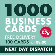 Premium Business Cards Printed full colour, fast dispatch - 1000 only £22.00