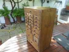 rare find..vintage pine miniature chest of drawers for specimens,collections etc