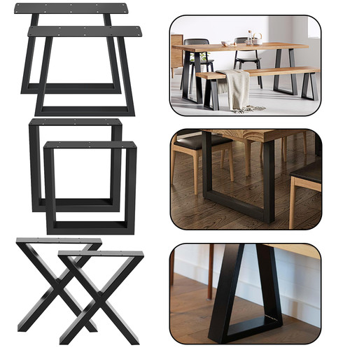 Pair metal steel table - steel,