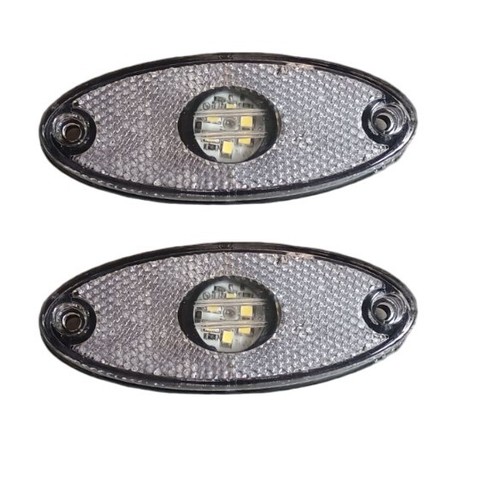Oval white front led side - white,