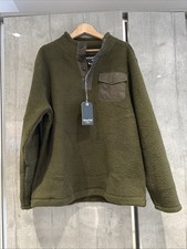 Weird Fish Brendon Borg Button Neck  Olive Green Fleece Size Large BNWT RRP £55