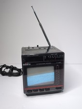 Vintage Saisho TCR 300 Cubic Black & White TV Television Alarm Clock Radio Works