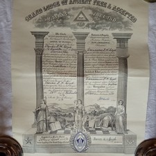 Three Vintage Masonic Certificates (Craft, Royal Arch & Schools - Ireland 
