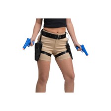 Double thigh HOLSTERS WITH GUNS Adult Gun Holster Fancy Dress Ladies Mens Prop