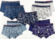 DIESEL Men's Boxer Briefs 2X Pack Smile In Life Logo Print / Plain Underwear