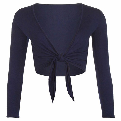 Women long sleeve tie front - women,
