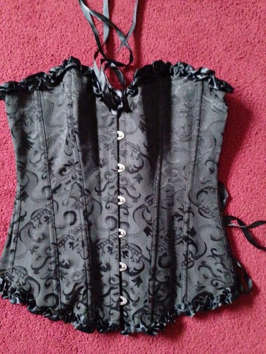 Black brocade style lace - black,