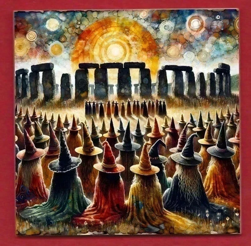 Stonehenge witches ceramic art - witches,