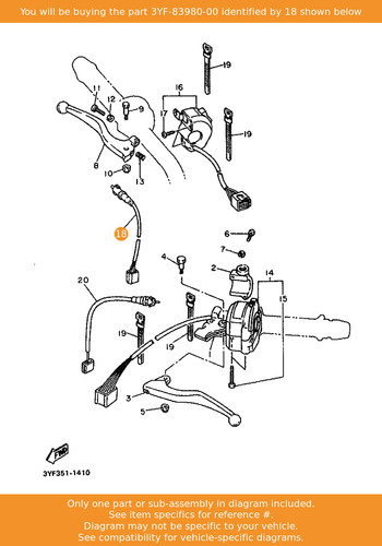 Yamaha front stop switch assy - stop,