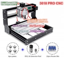 【UK】3 Axis 3018 PRO CNC Router Engraving Machine GRBL Control For Wood Carving