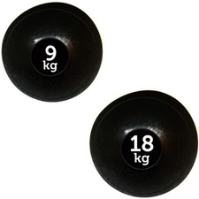 FXR Sports Set of 2 Black No Bounce Slam Balls 9kg & 18kg Medicine Ball Crossfit