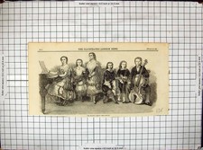 Original Old Antique Print