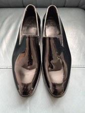 Alfred Sargent "Carlo"  Black Patent Loafe Bench made New Loafer Shoes UK 10