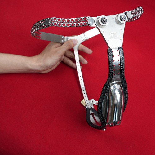 Stainless steel chastity - stainless, belt
