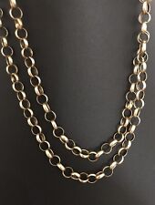 9ct GOLD ROUND LINK BELCHER CHAIN 375 NECKLACE GENTS LADIES EXCELLENT CONDITION