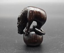 ?Japanese Wooden Hand Carved Netsuke Horse/Signed by the Master?