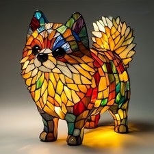 Resin Dog LED Night Light Lamp