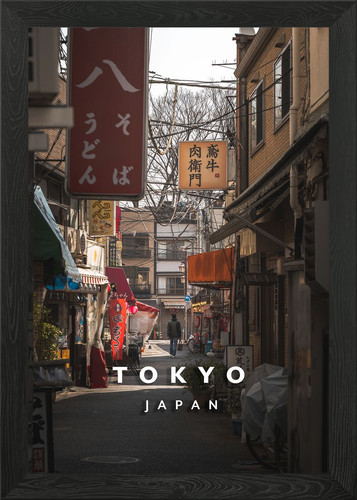 Tokyo street scene framed wall - scene,